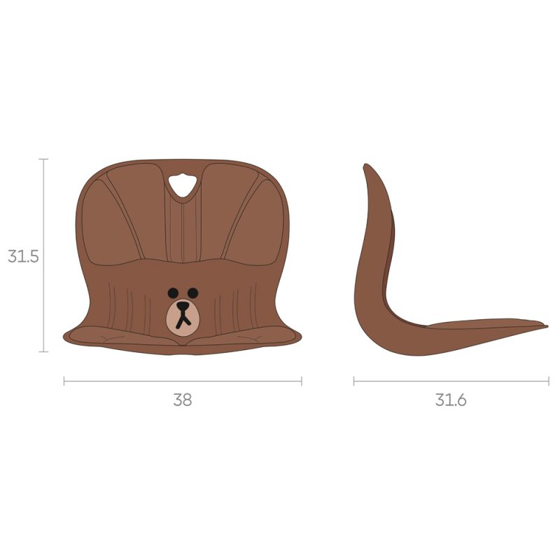 LINE FRIENDS MEETS Curble座墊BROWN限定版 - Image 7
